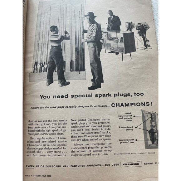 Vintage Field & Stream Magazine July 1958 Edition Fishing & Outdoors Bob Kuhn - Picture 11 of 12